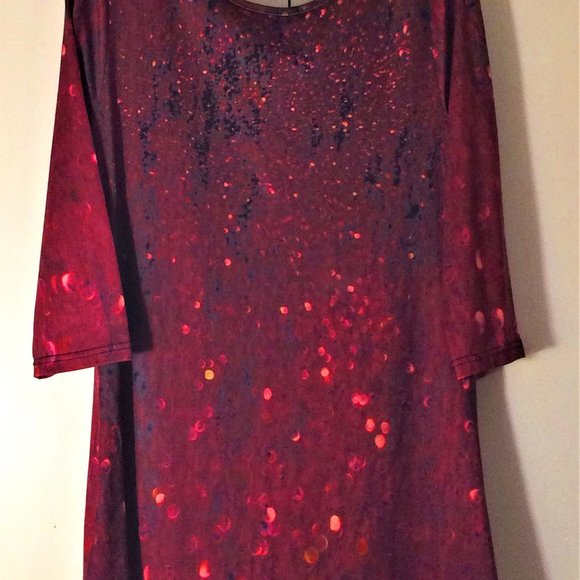 Azalea Burgandy Print Tunic Large - Picture 1 of 3